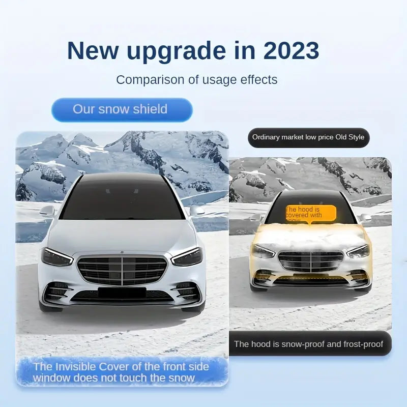 Universal Car Snow Shield: Silvery Front Windshield Cover