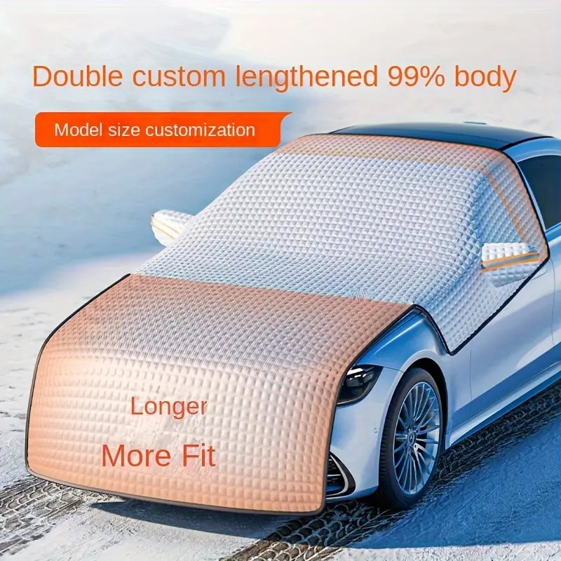 Car Snow Cover - Silvery Front Windshield Snow and Ice Protection