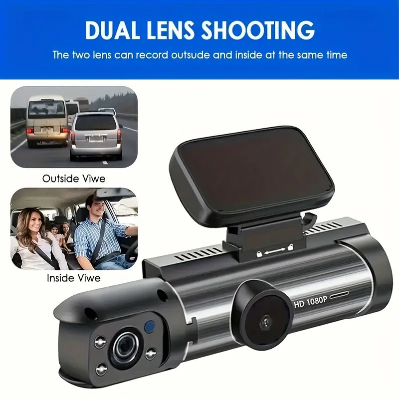 1080P Dual Camera Dash Cam for Cars with 32GB Memory Card