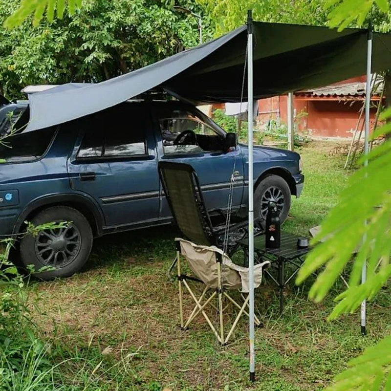 Bat Shape Car Side Awning Waterproof Rear Shelter Tent (Black)