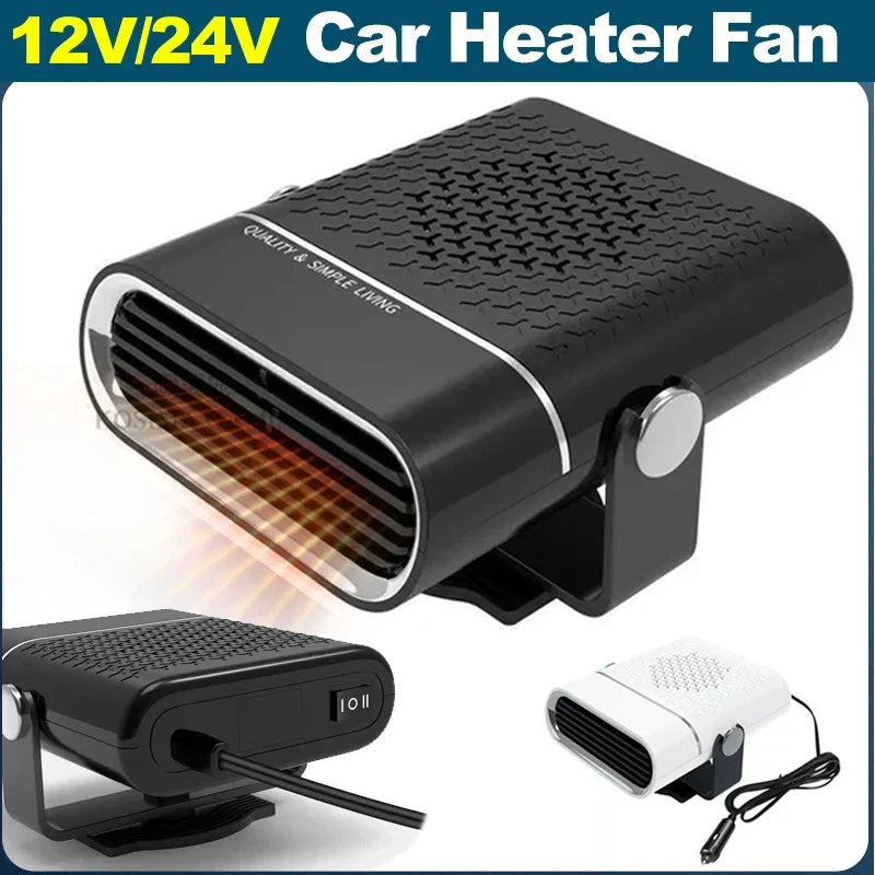 150W Portable Car Heater/Cooler Fan - 12V Defroster