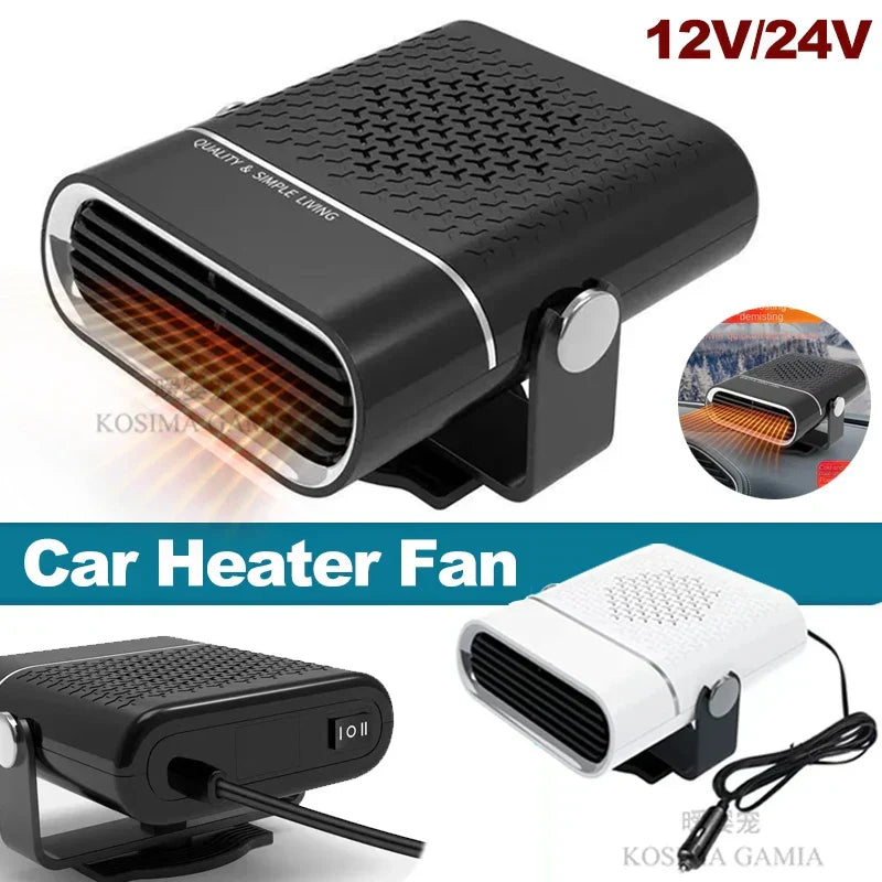 150W Portable Car Heater/Cooler Fan - 12V Defroster