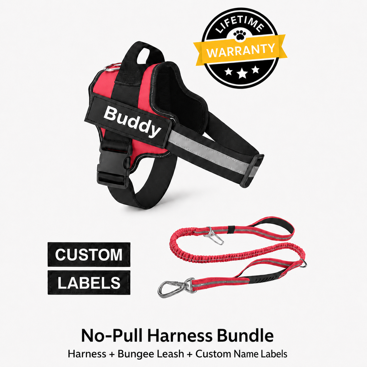 No Pull Dog Harness + 2 in 1 Dog Car Leash