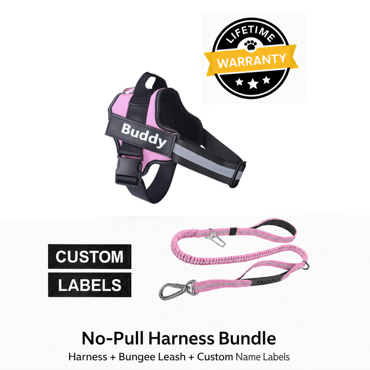 No Pull Dog Harness + 2 in 1 Dog Car Leash
