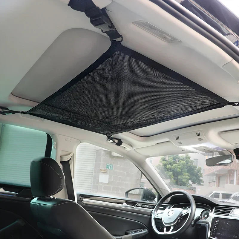 SUV Car Ceiling Storage Net Breathable Mesh Roof Cargo Organizer Black