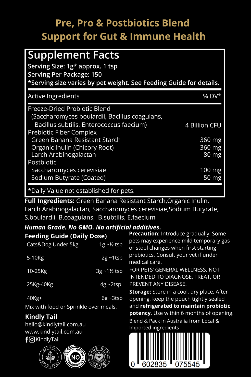 Synbiotic 3.0 Pre + Pro + Postbiotic Support for Dogs & Cats