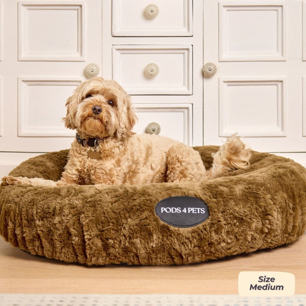 Faux Fur Machine Washable Dog Bed - Oak