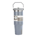 Portable Stainless Steel Car Tumbler Cup With Straw & Handle