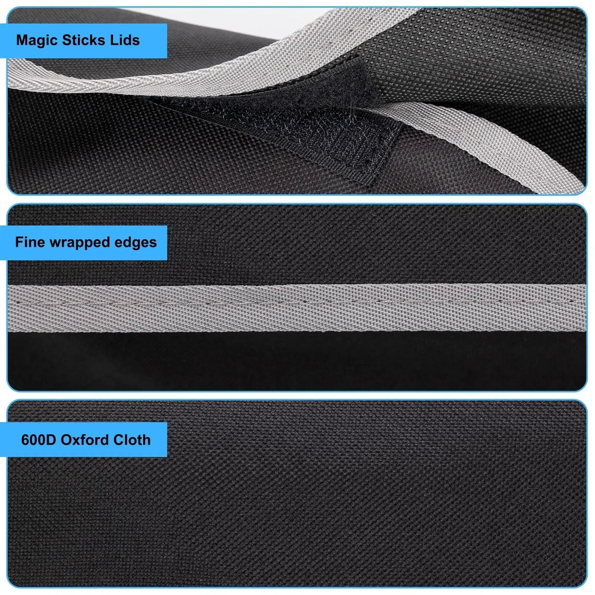 2-in-1 Car Trunk & Backseat Organizer High-Capacity Oxford Storage Bag Black