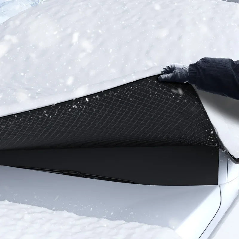 Magnetic Car Windshield Snow Cover Sunshade Frost Protector Black