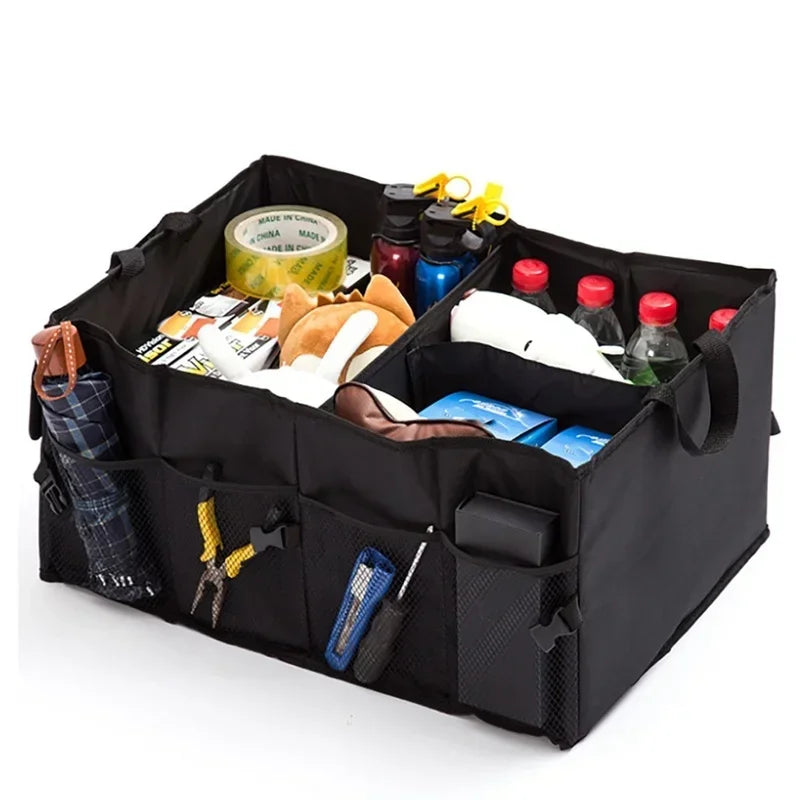 Large Capacity Collapsible Car Trunk Organizer Storage Box Black