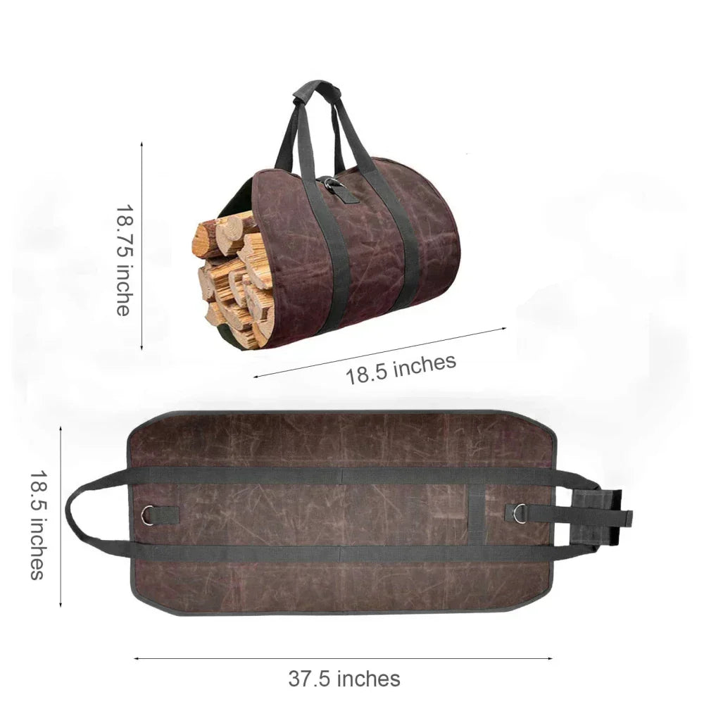 Canvas Firewood Carrier Log Carrying Bag
