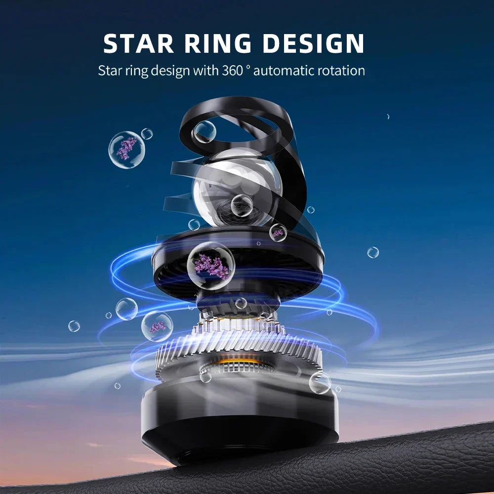 Solar-Powered Rotating Car Air Freshener–Suspension Perfume Diffuser Black
