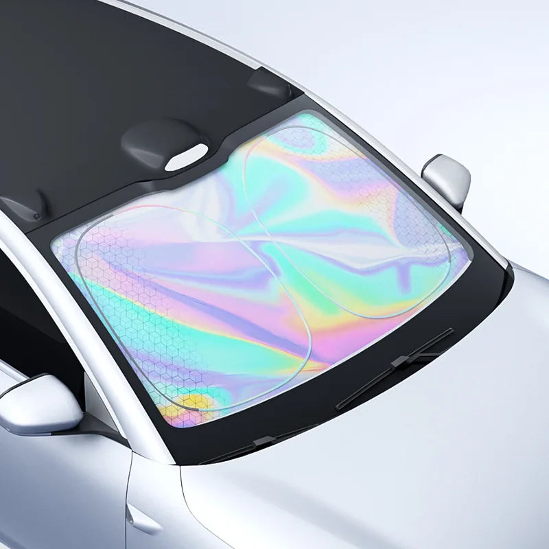 Foldable Car Windshield Sun Shade UV Protection Black