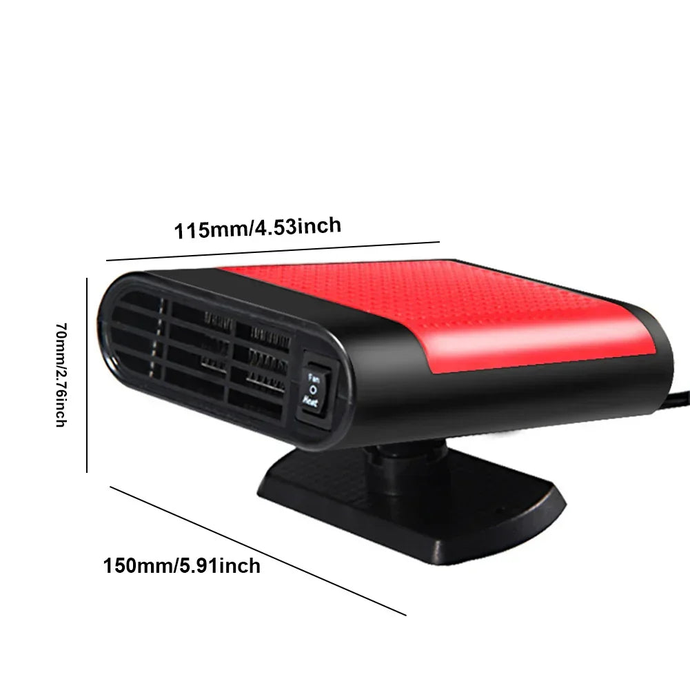 Electric Car Heater Cooling Fan  Windshield Defogger Demister Red