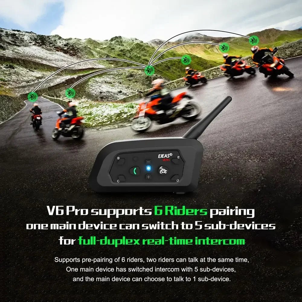 1200M Bluetooth Motorcycle Helmet Intercom Headset