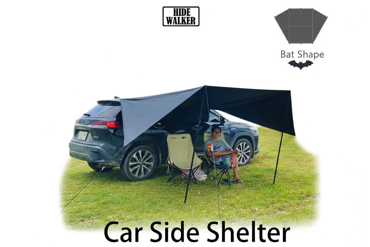 Car Side Awning 2×3M – Bat Shape Waterproof Camping Tarp Shelter