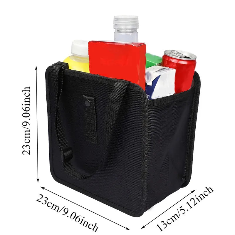 Car Trash Can with Storage Waterproof Bag with Mesh Pocket Black