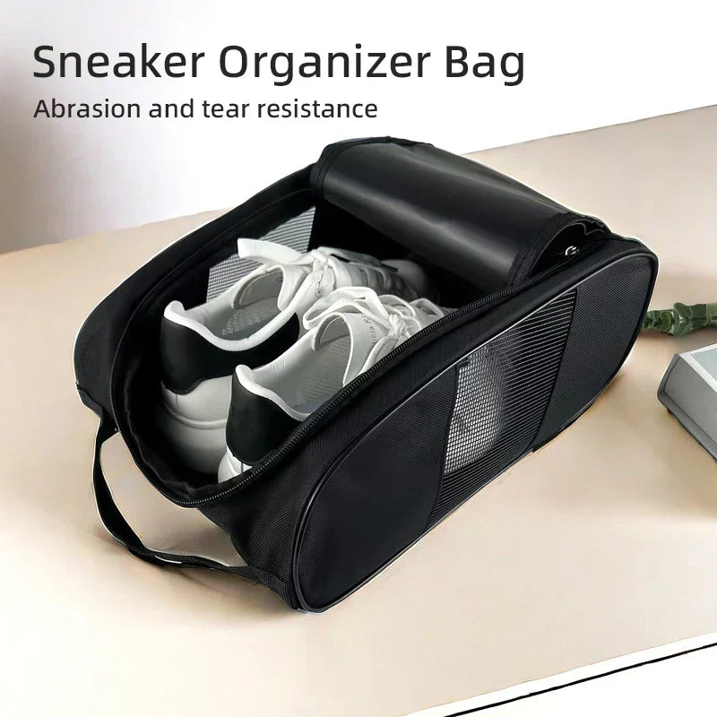 Car Sneakers Storage Bag–Dustproof Travel Shoe Pouch Black