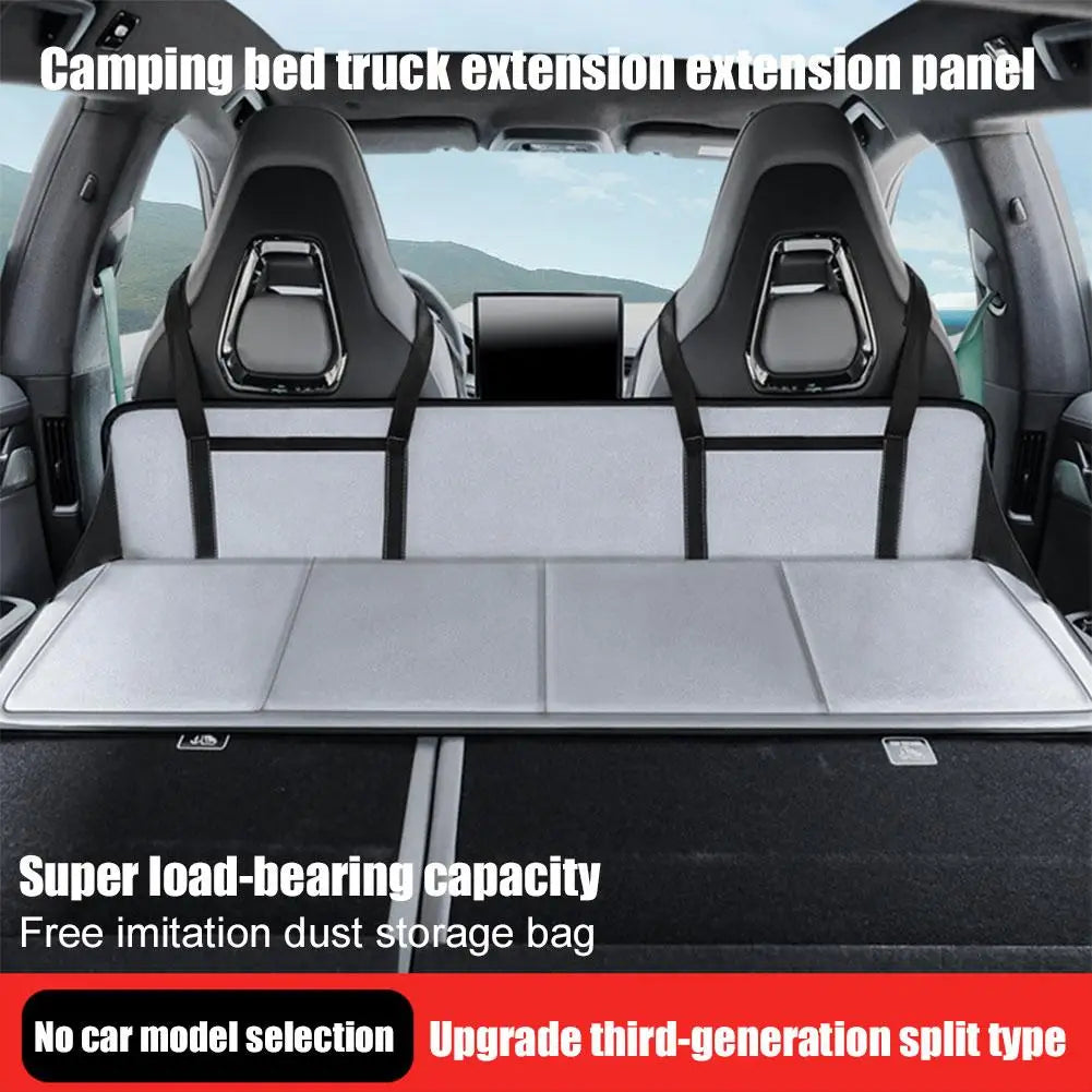Foldable Car Camping Head Block with Storage Flannel Sleeping Pad Grey