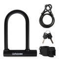 Heavy-Duty U-Shaped Motorcycle & Bicycle Anti-Theft Lock Black