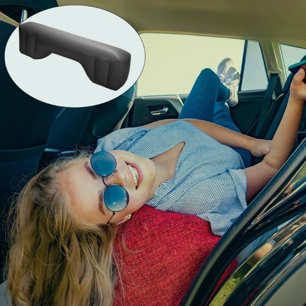 Car Travel Inflatable Bed Back Seat Air Mattress with Safety Block Black