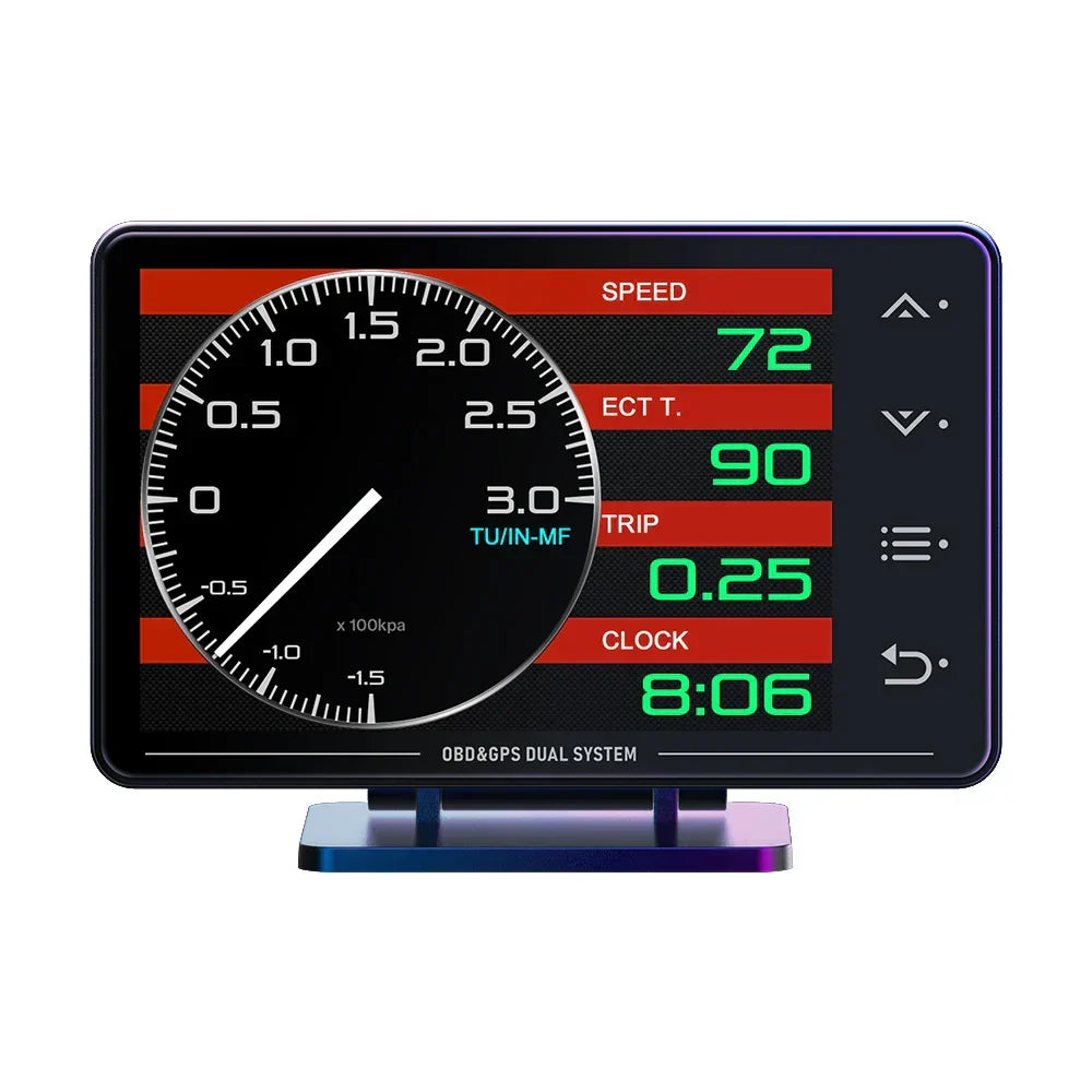 XS HUDGauge–Multi-Function OBD+GPS Car Instrument Black