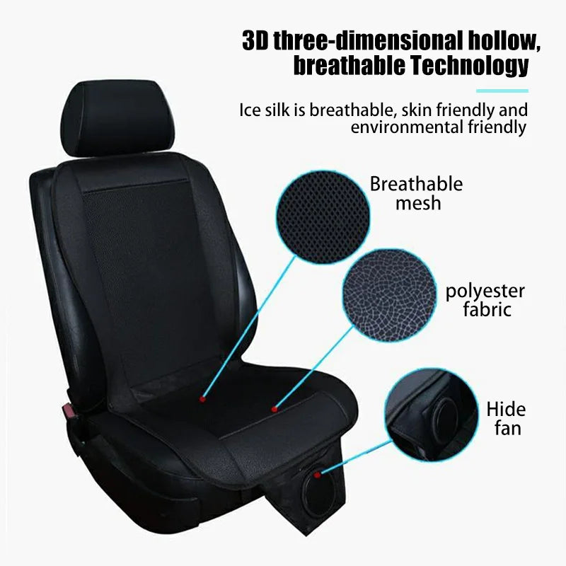 Spacer Car Cooling Seat Cushion–8-Fan Ventilation System Black