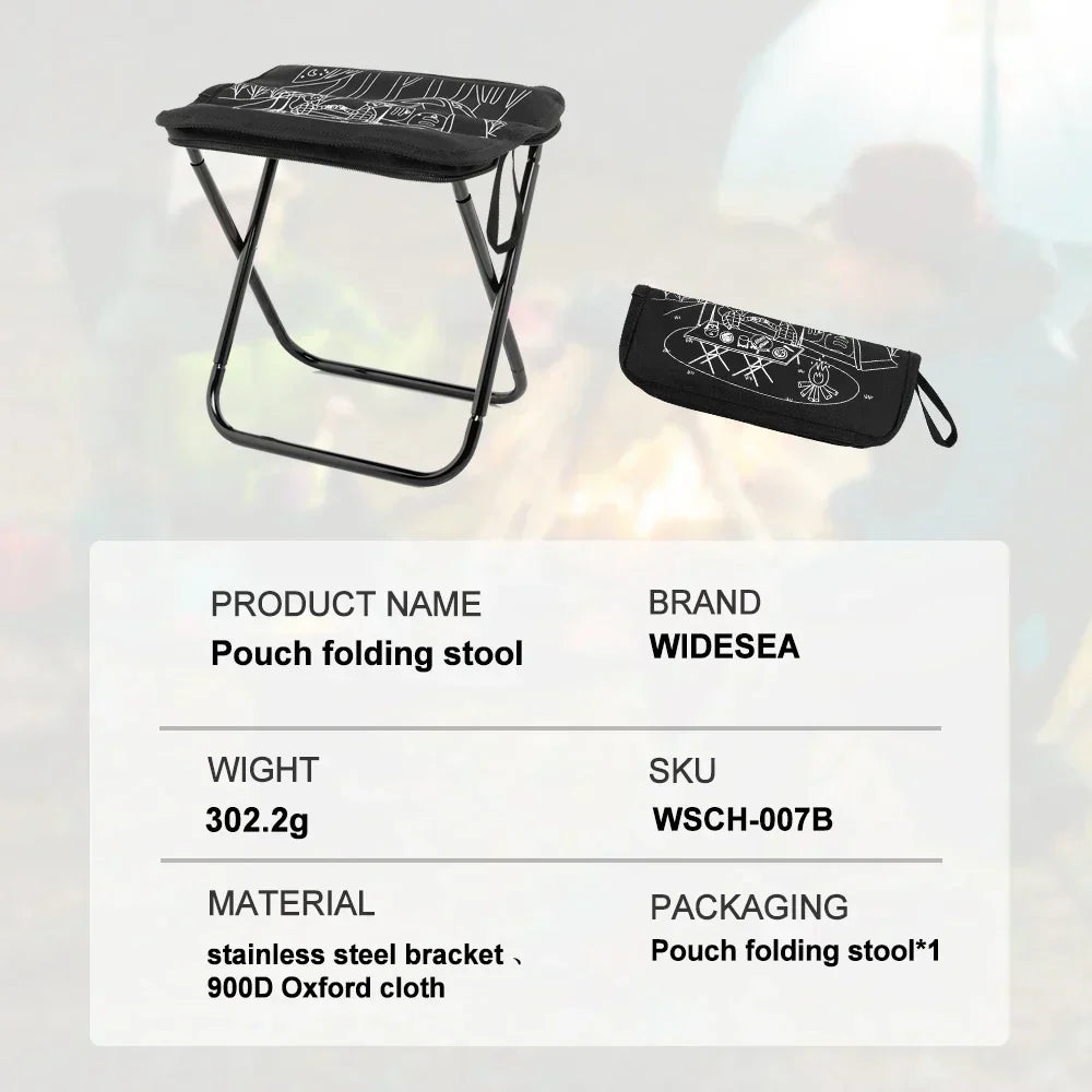 Camping Stool Foldable Chair Outdoor Fishing Lightweight