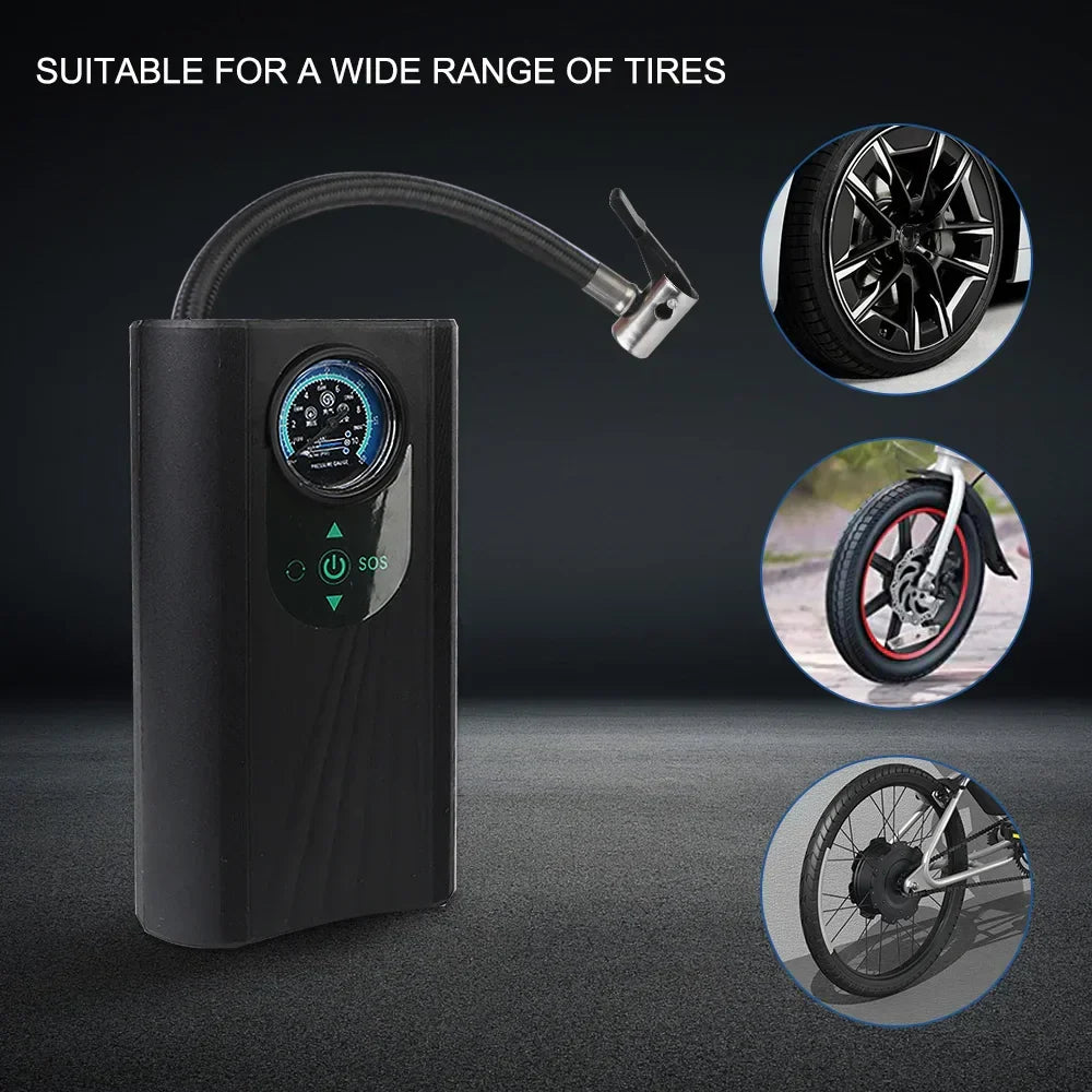 Handheld 12V Electric Air Compressor Quick Inflating Tire Pump Black