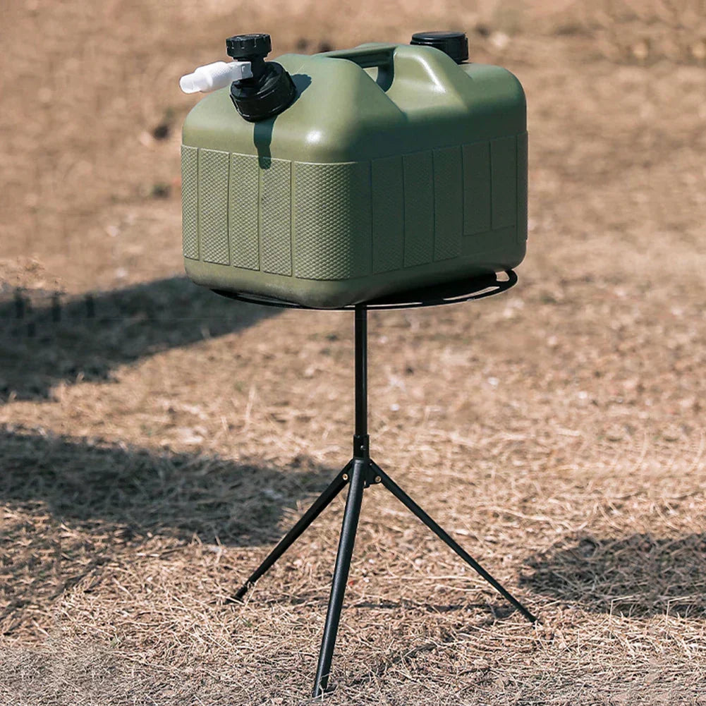 Round Camping Table with Telescopic Fishing Light Pole