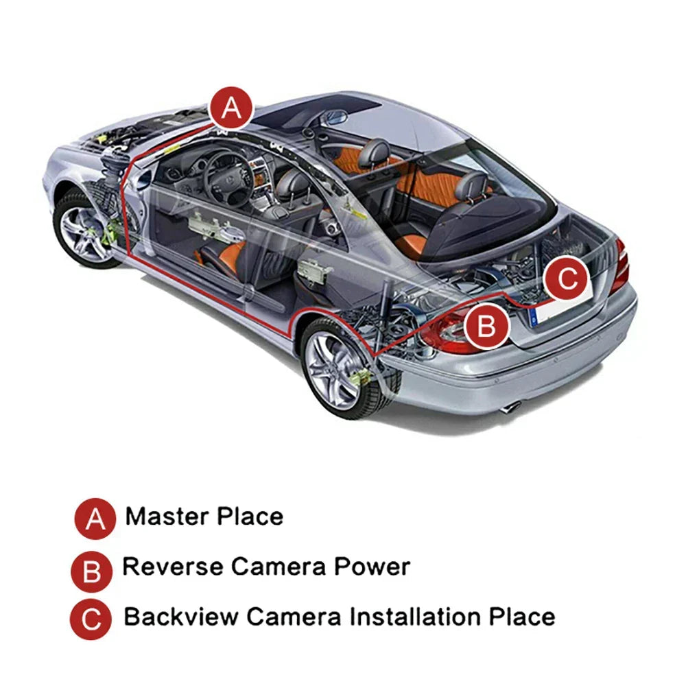 Car Reverse Rear View Camera HD Color Image Black