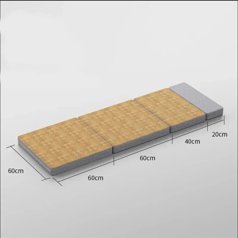 Non-Inflatable Car Travel Bed Folding Sleeping Pad with Pillow Brown