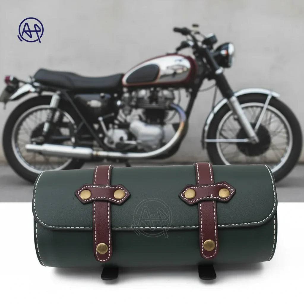 Vintage PU Leather Motorcycle Saddle Bag