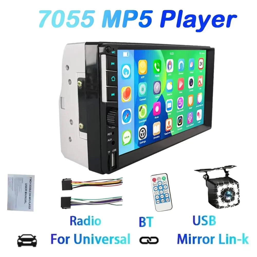 7 2DIN Touchscreen Car Stereo Black