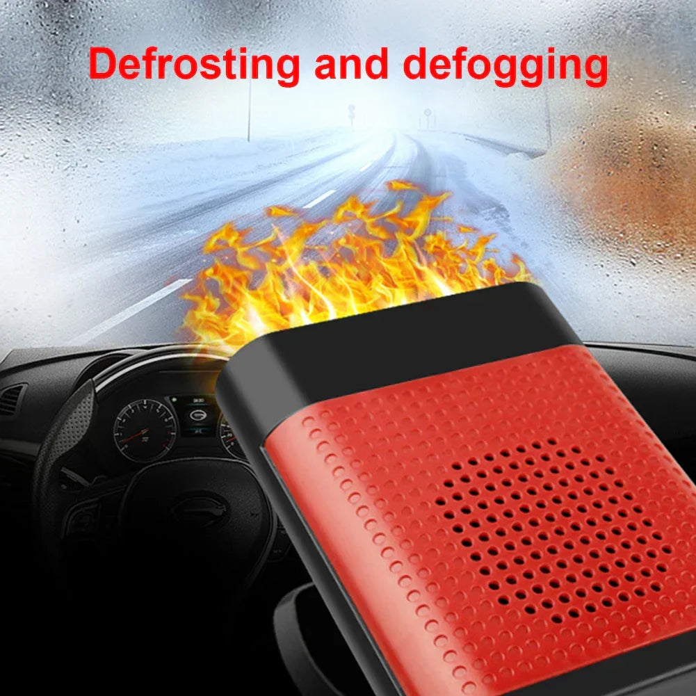 Electric Car Heater Cooling Fan  Windshield Defogger Demister Red