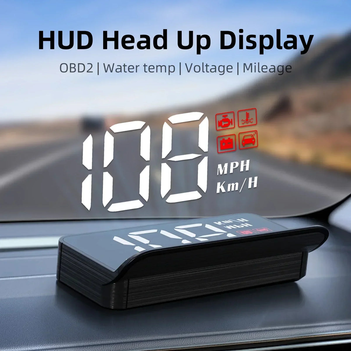 M3 Car HUD Display High Definition Windshield Projection Black