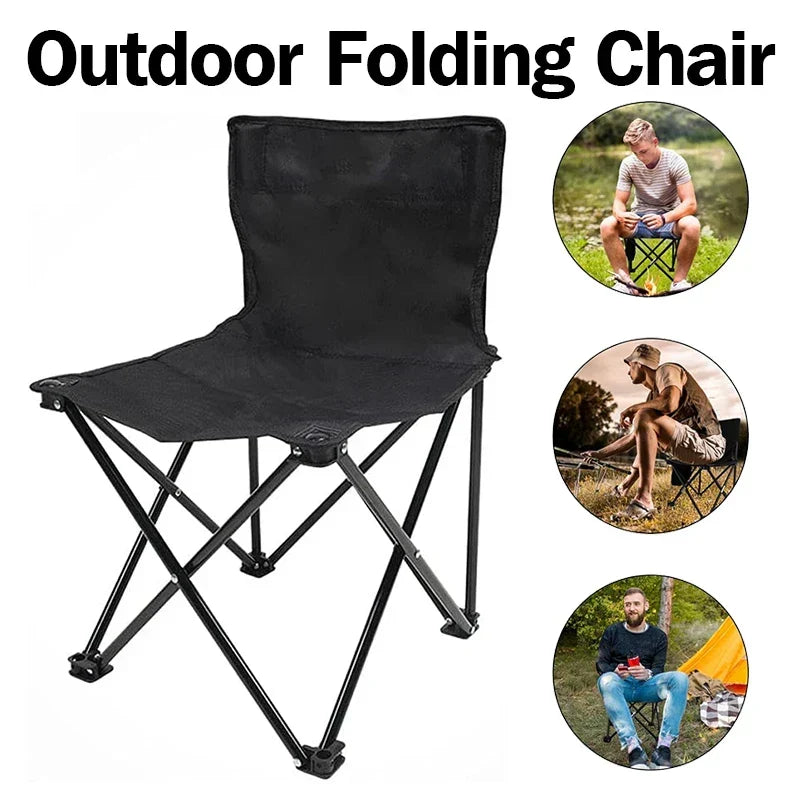 Portable Outdoor Camping Chair with Footrest - Folding Moon Chair