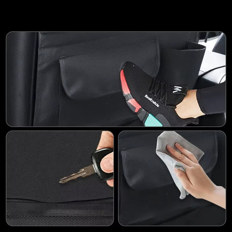 2Pcs Car Seat Back Storage Bag Multi-Pocket Backseat Organizer Black