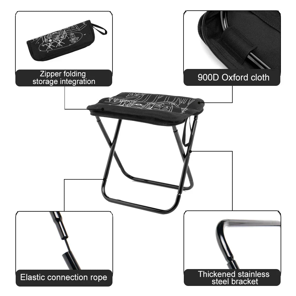 Camping Stool Foldable Chair Outdoor Fishing Lightweight