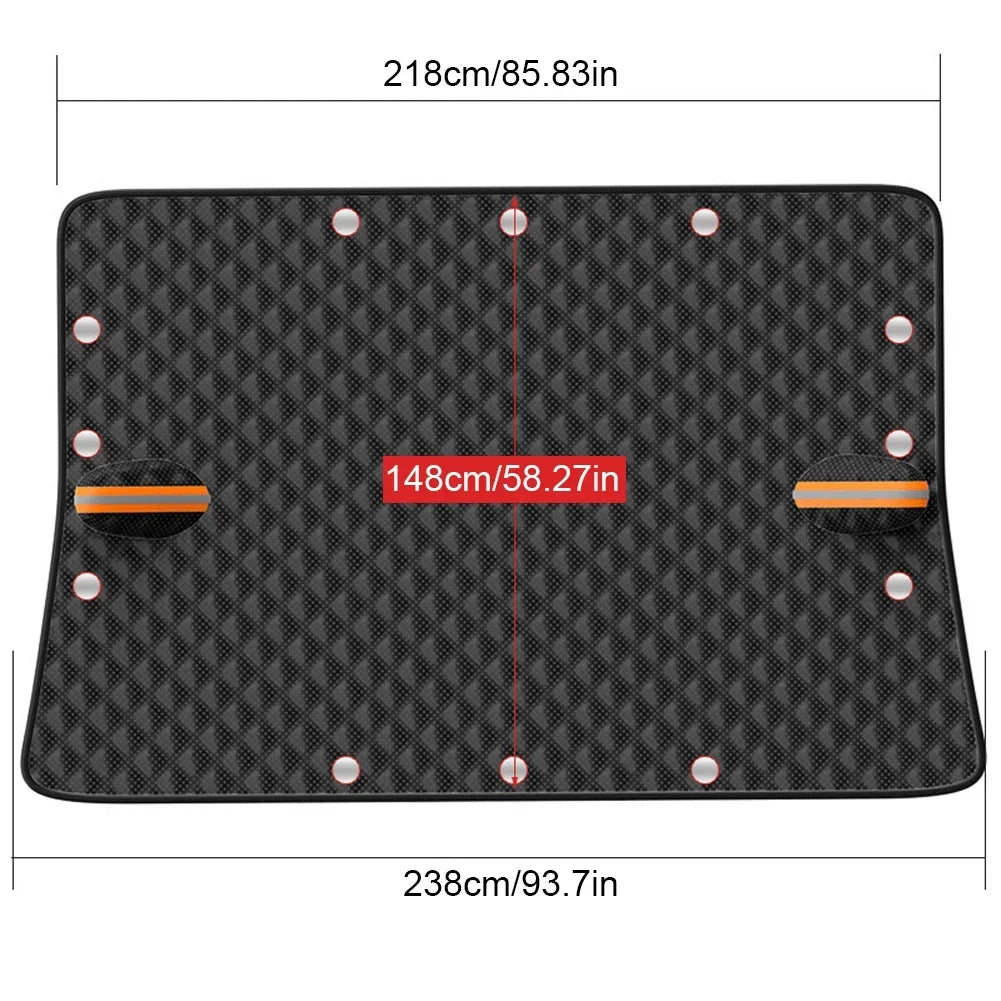 Magnetic Car Snow & Ice Protector All Season Windshield Cover Black