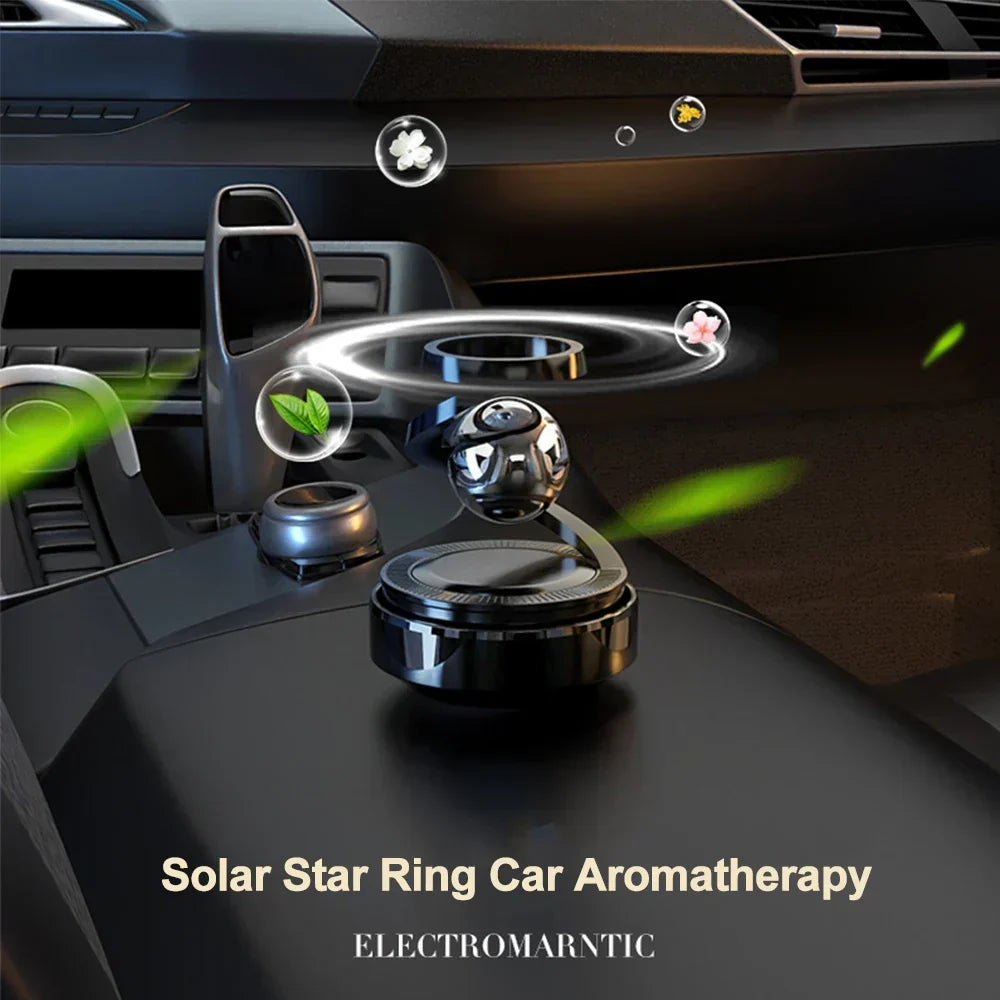 Solar-Powered Rotating Car Air Freshener–Suspension Perfume Diffuser Black
