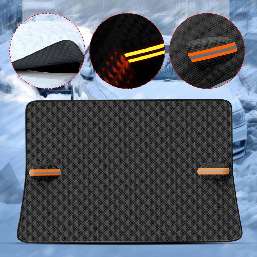 Magnetic Car Snow & Ice Protector All Season Windshield Cover Black