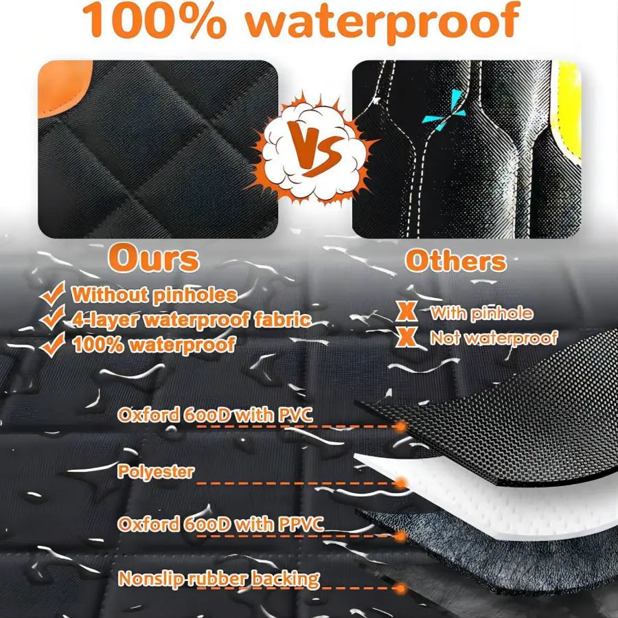 Car Seat Cover for Back Seat Hammock Style with Mesh Window Grey