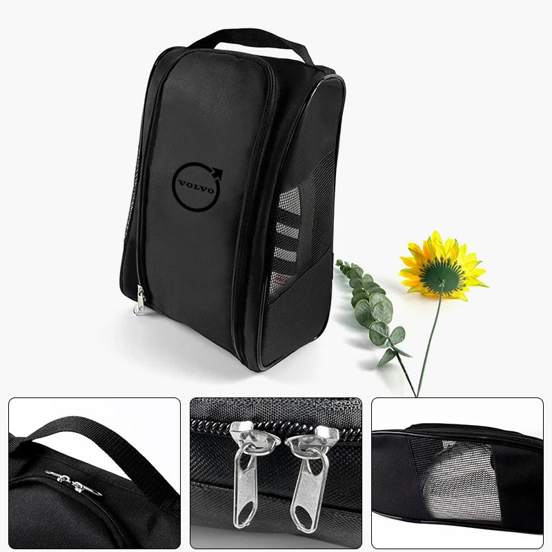 Car Sneakers Storage Bag–Dustproof Travel Shoe Pouch Black