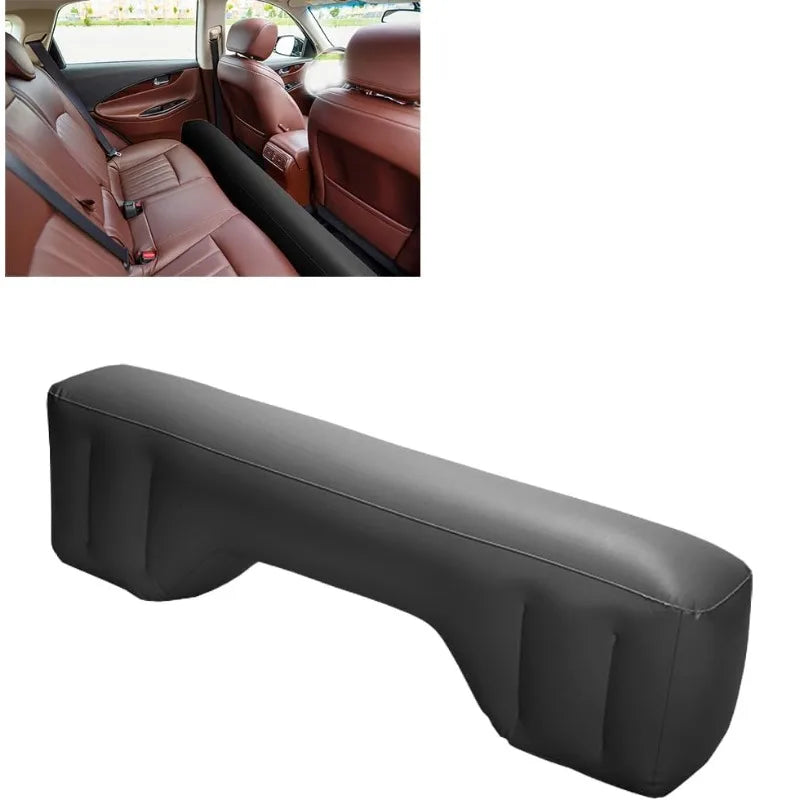 Car Travel Inflatable Bed Back Seat Air Mattress with Safety Block Black