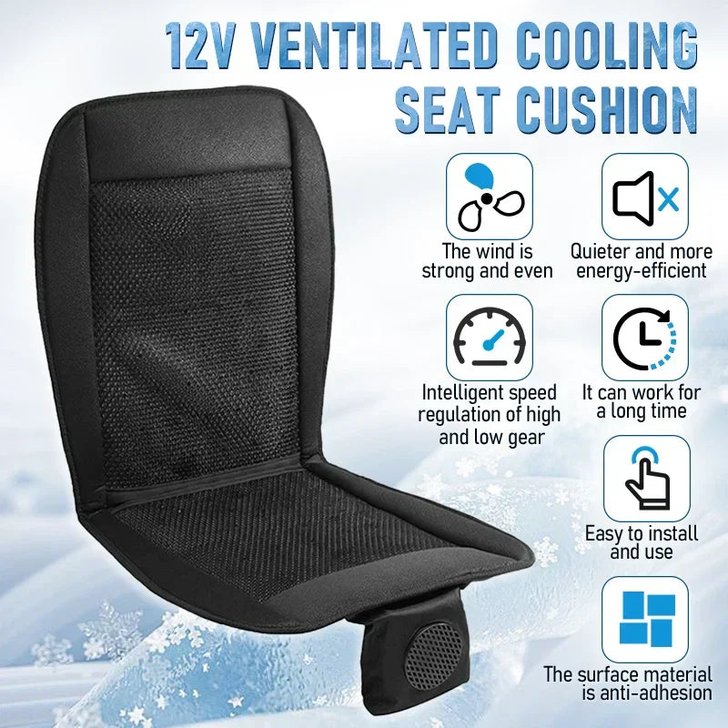Spacer Car Cooling Seat Cushion–8-Fan Ventilation System Black