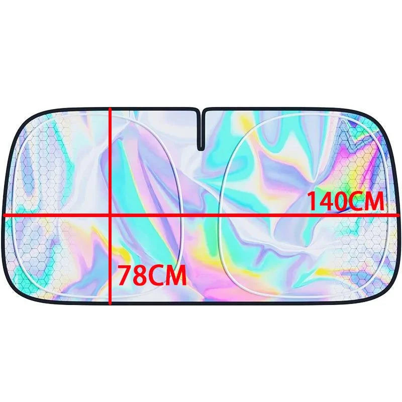 Foldable Car Windshield Sun Shade UV Protection Black