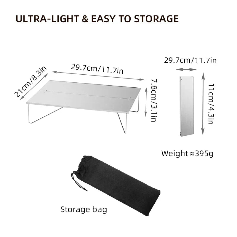 Ultralight Mini Outdoor Folding Table - Aluminum Alloy Camping Table