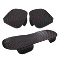 3-Piece Universal Car Seat Covers Breathable Cotton Linen Cushion Set Black